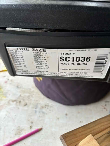 Photo of free Used tire chains (Hillsboro) #2