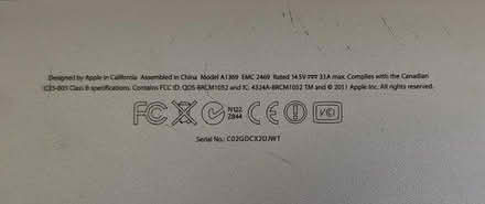 Photo of free Mac Book Air A1369 - parts? (TW9) #2