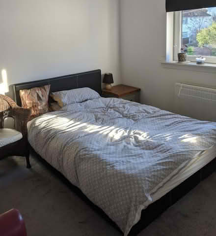 Photo of free Double bed frame with faux leather headboard (Inch Park EH16) #1