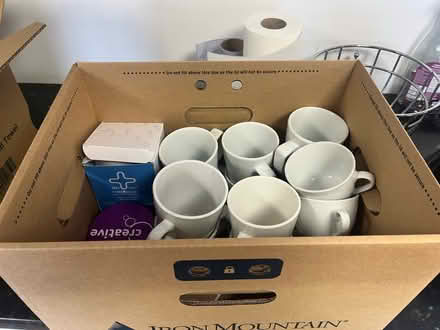 Photo of free Box of mugs and plastic coasters (East Croydon) #1