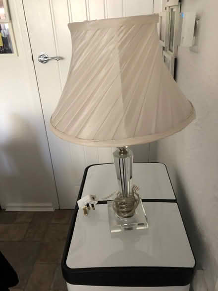 Photo of free Glass lamp with cream shade (UB5) #1