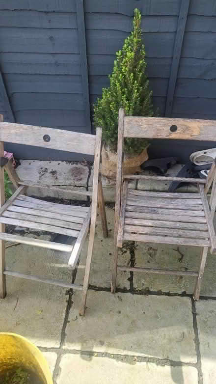 Photo of free Two Ikea wooden garden chairs (New Cross SE14) #1