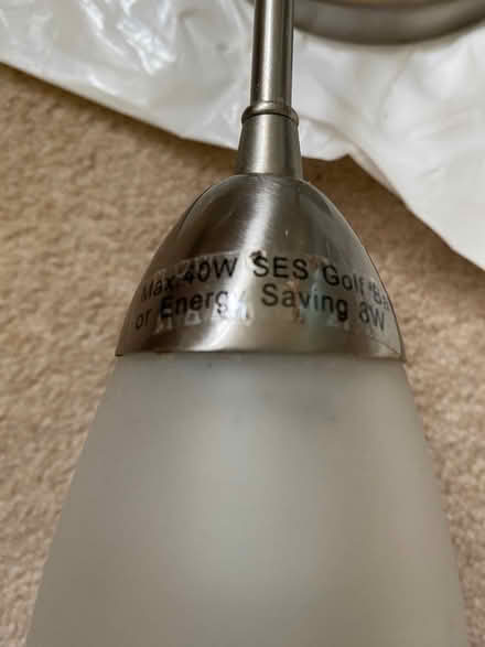 Photo of free Two silver and glass ceiling lights (led bulbs included) (Prestwood HP16) #2