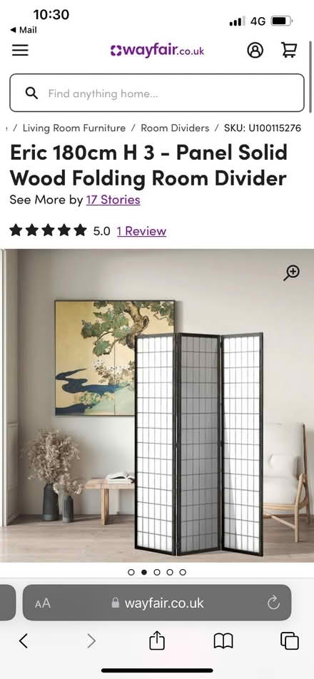 Photo of free Room divider screen. New to collect today (Chelsea SW3) #2