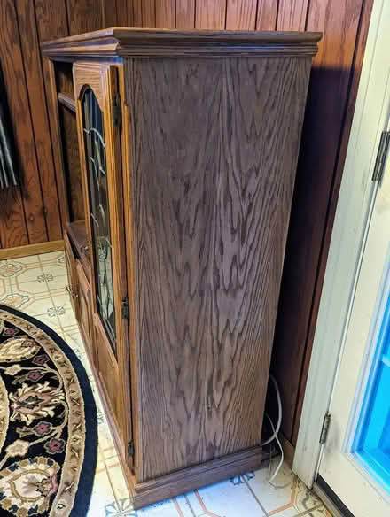 Photo of free Solid Oak Curio / TV Cabinet (Lenni Rd near Rt 452) #2