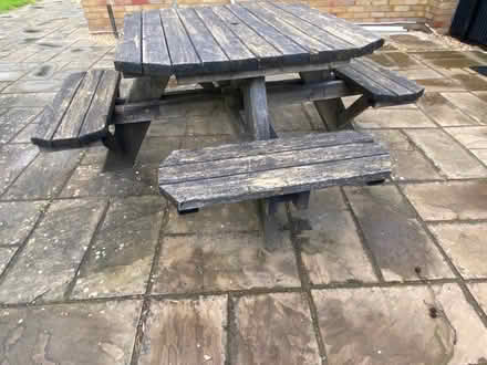 Photo of free Picnic table - needs restoration (Arrington SG8)