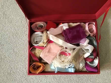 Photo of free Box assorted ribbon and lace (Horsham) #1