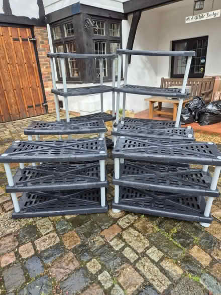 Photo of free Lightweight plastic shelving - ideal for a loft. (GU14) #1