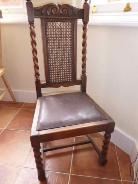 Photo of free Four wooden/ratten chairs with padded seats (Walton Manor OX2) #1