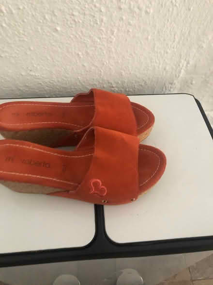 Photo of free Ladies orange cork wedge sandals (UB5) #1