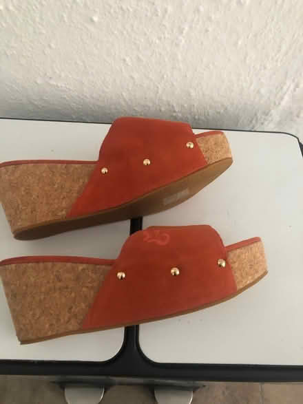 Photo of free Ladies orange cork wedge sandals (UB5) #2