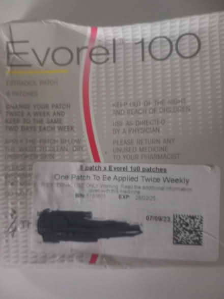 Photo of free 9 boxes of Evorel 100 HRT patches (Marston OX3) #2