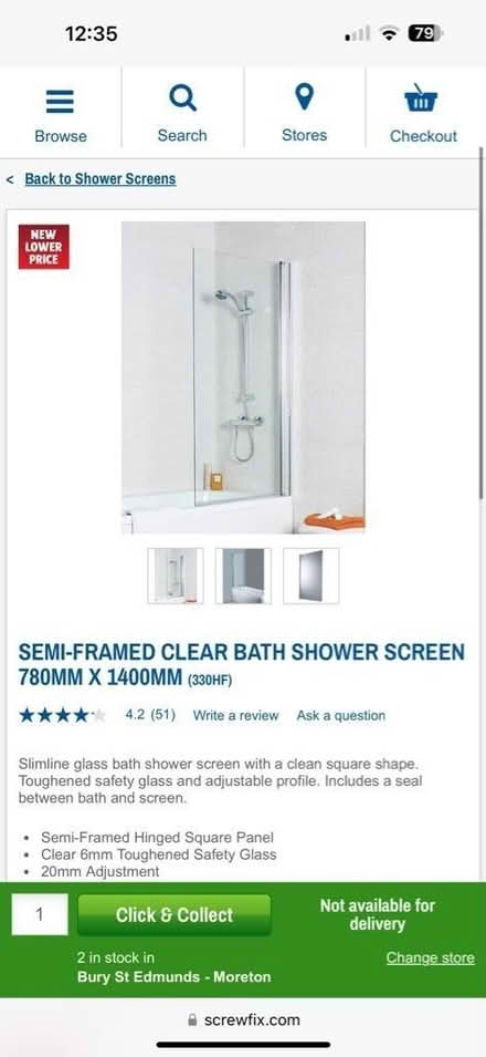 Photo of free Glass Bath Shower Screen (IP32) #3