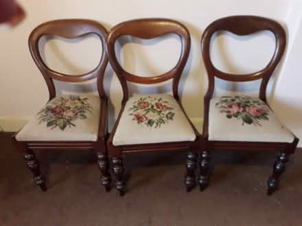Photo of free 3 mahogany chairs (Starbeck HG1) #1