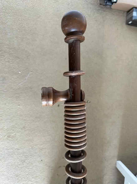 Photo of free Dark wood curtain pole 300cm (Burton green) #3