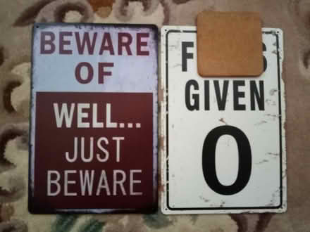 Photo of free 2 Metal Indoor/Outdoor Signs (Church End MK43) #1