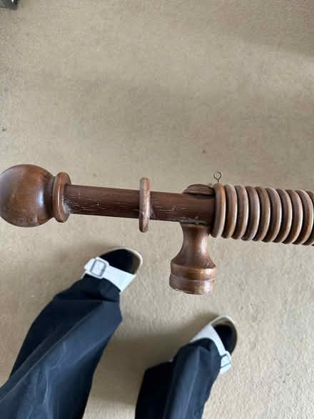 Photo of free Dark wood curtain pole 300cm (Burton green) #4