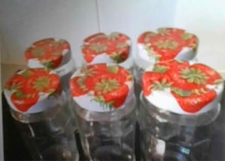 Photo of free Stute jam jars with strawberry lids (Selsley GL5) #1