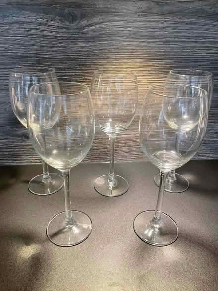 Photo of free 5 wine glasses in a excellent condition (Finchampstead RG40) #1