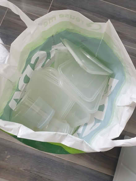 Photo of free Bag full of plastic containers (BL3 Daubhill) #1