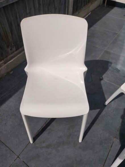 Photo of free Six matching white plastic chairs (New Barnet EN4) #2