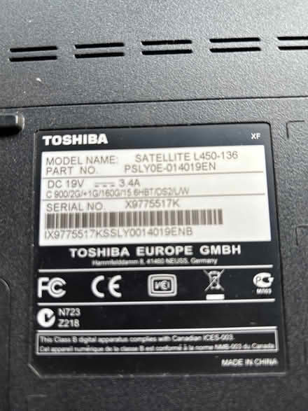 Photo of free Toshiba laptop (Hitchin Ninesprings area) #3