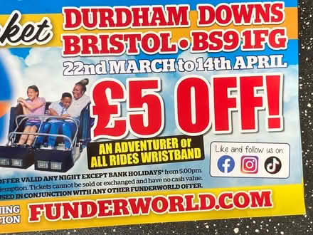 Photo of free Funderworld discount voucher x3 (Bristol BS14) #2