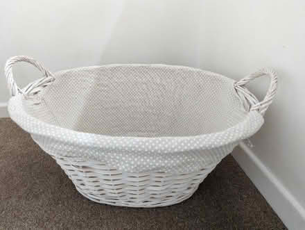 Photo of free White woven laundry basket (Lanchester DH7) #1