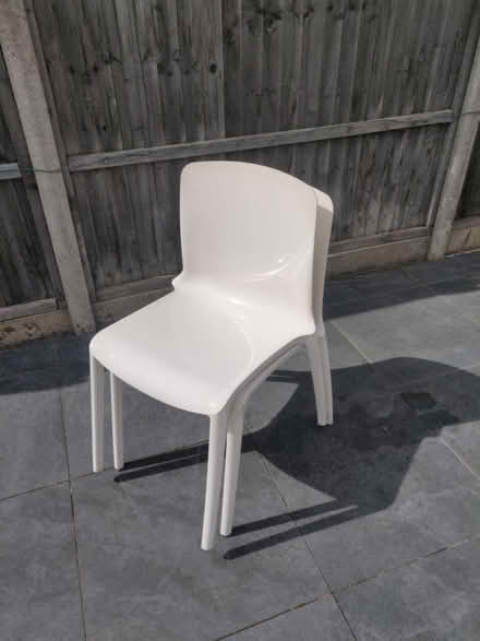 Photo of free Six matching white plastic chairs (New Barnet EN4) #3