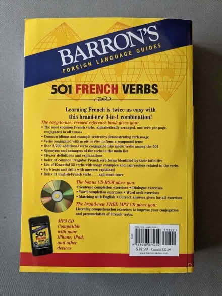 Photo of free French Language Guide - 501 verbs (Hook RG27) #2