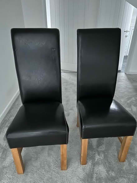Photo of free 2 faux leather chairs (Earls Barton NN6) #1