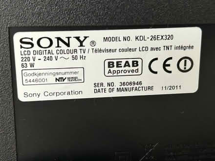 Photo of free Sony 26" Flat Screen TV (Milton-under-Wychwood OX7) #3
