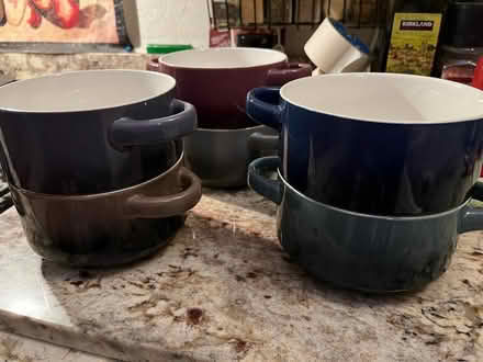 Photo of free 6 colored soup bowls virtually new (Mountain View nr train station) #1