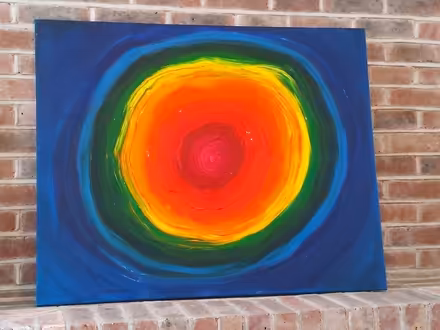 Photo of free Large canvas acrylic rainbow art (Cheshunt EN8) #1
