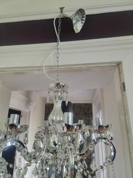 Photo of free 6 bulb plastic silver chandelier (Lewisham SE13) #2