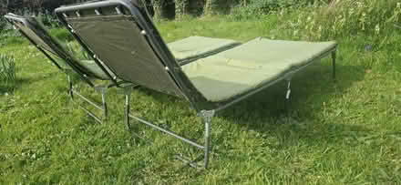 Photo of free Green fabric sunloungers (Wymondham) #2