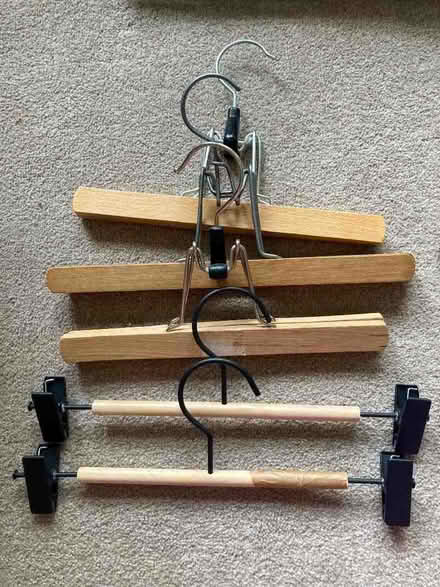 Photo of free 5 wooden trouser hangers (Abbeville Village SW4) #1