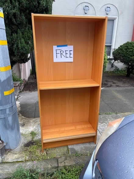 Photo of free Tall wood shelves (Erie at, oakland) #1