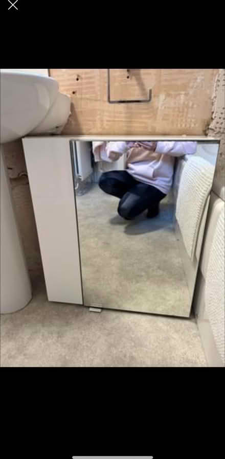 Photo of free White bathroom cabinet with mirror 3 shelves (Woodham Walter CM9) #1