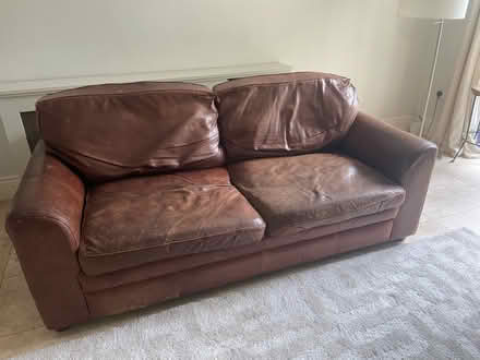 Photo of free Leather sofa and armchair (Dun Laoghaire) #1
