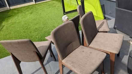 Photo of free 6 Brown Fabric Dining Chairs (DA11) #1