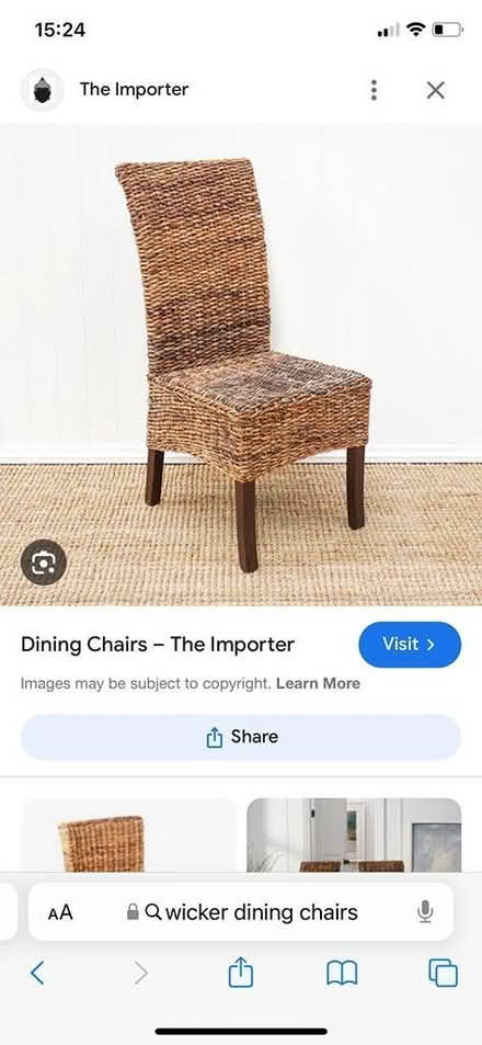 Photo of Whicker dining chairs (Cheshunt) #1