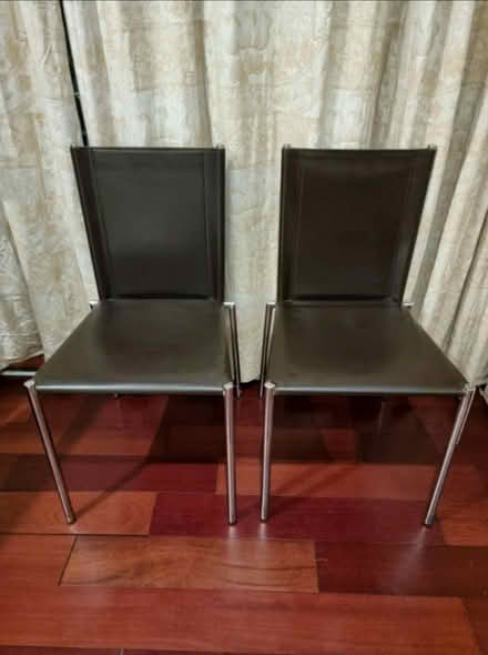 Photo of free 2 Brown Leather chairs (SW18) #1