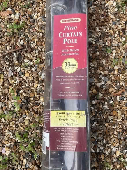 Photo of free Dark wood curtain pole 12ft (Shepperton TW17) #2