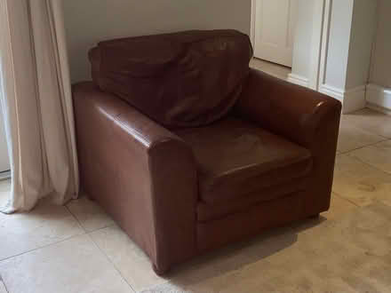 Photo of free Leather sofa and armchair (Dun Laoghaire) #2
