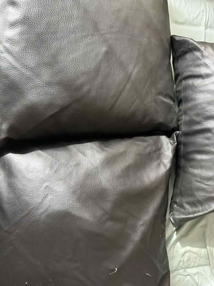 Photo of free 3 black leather-like cushions (East Finchley N2) #1