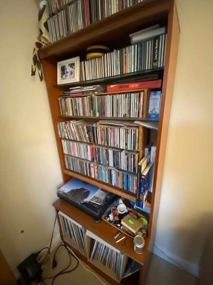 Photo of free Tall wooden display cabinet/shelf unit (Hurstpierpoint BN6) #2