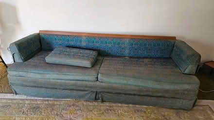 Photo of free Sturdy Couch with Wood Trim (I-170 and Ladue Rd) #1