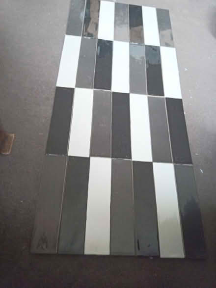 Photo of free Black/grey/white wall tiles 30cm x 7.5cm 28no (Withington M20) #1