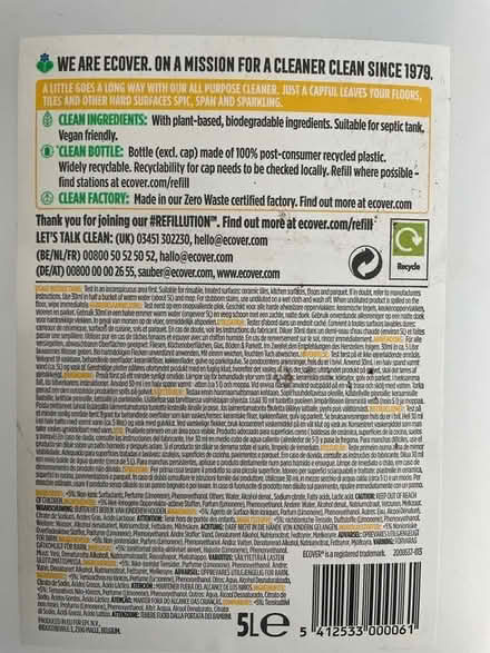 Photo of free Ecover All Purpose Concentrate (E1) #2